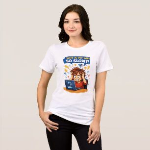 Why Is My WiFi So Slow?! – Funny Buffering Cartoon Tri-Blend Shirt