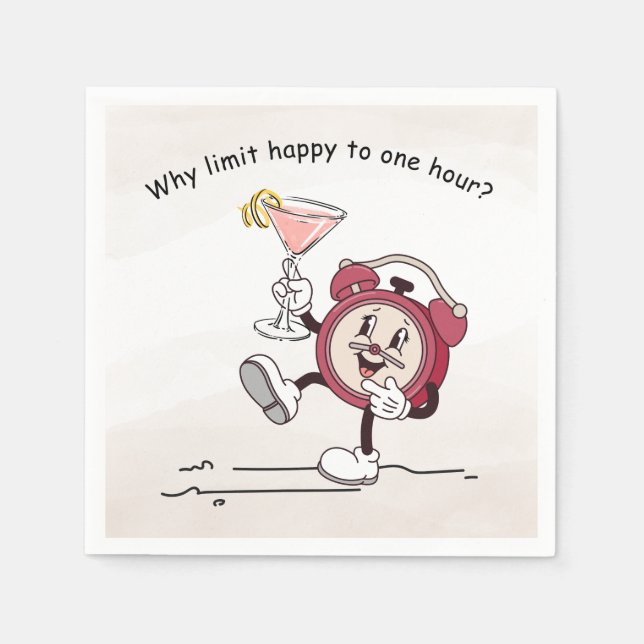Why Limit Happy Hour Cocktail Napkin (Front)