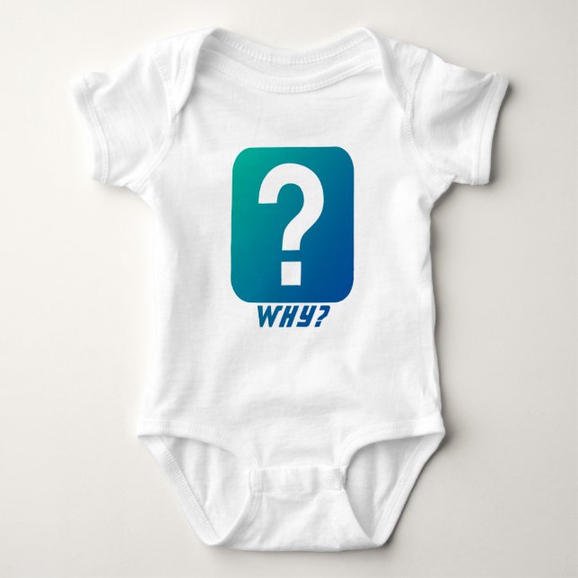 Why Question Mark Monogram Baby Bodysuit (Front)