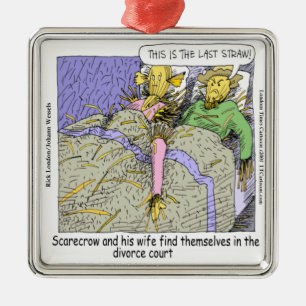 Why Scarecrows Divorce Funny Metal Tree Decoration