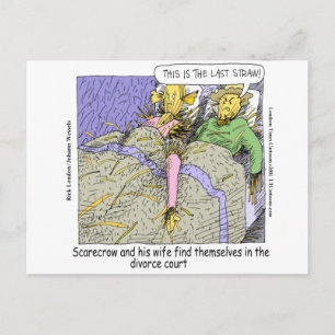 Why Scarecrows Divorce Funny Postcard