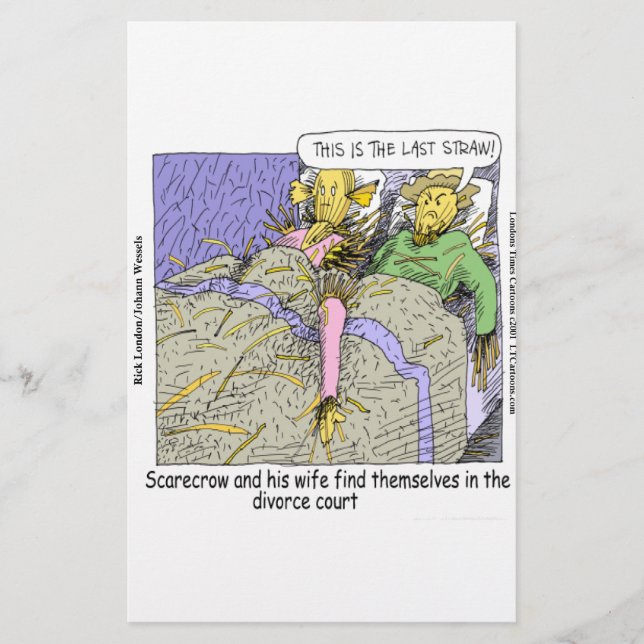 Why Scarecrows Divorce Funny Stationery (Front)