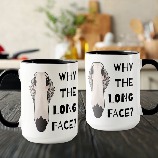 Why The Long Face Borzoi Dog Mug ("Why the long face")
