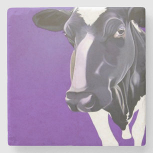 " Why The Long Face? " stone cow coaster. Coaster