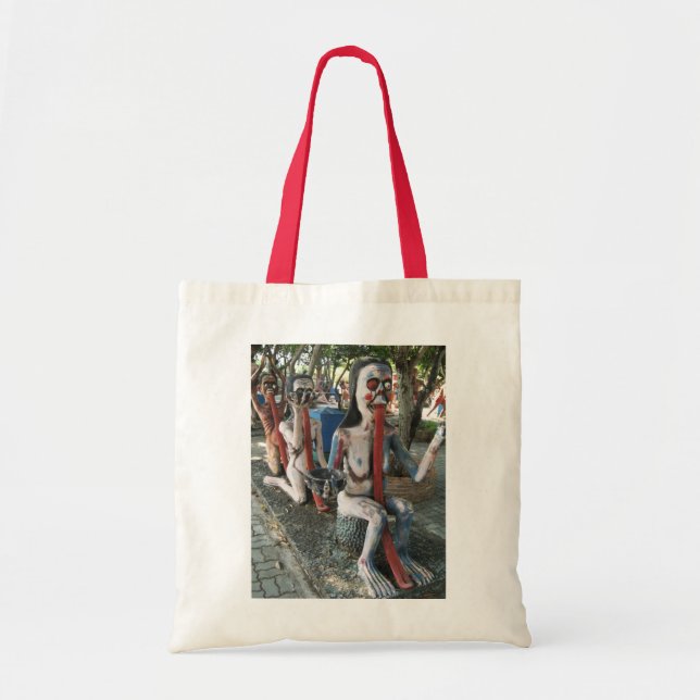 Why the looonnng TONGUE? ... 3 Scary Thai Ghosts Tote Bag (Front)