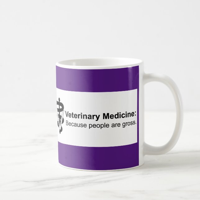 Why Veterinary Medicine? 11 oz. Purple Striped Mug (Right)