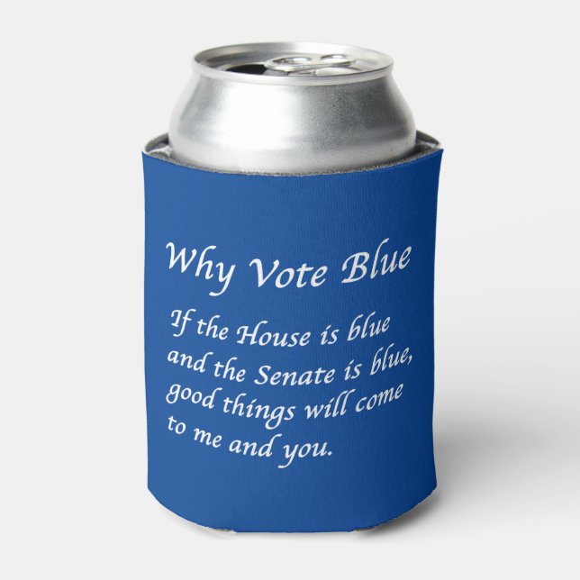 Why Vote Blue in 2022 Can Cooler (Can Front)