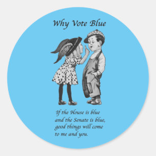 Why Vote Blue in 2024 Classic Round Sticker