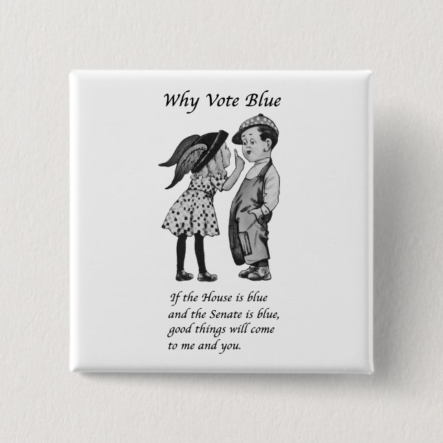 Why Vote Blue in 2026 15 Cm Square Badge (Front)