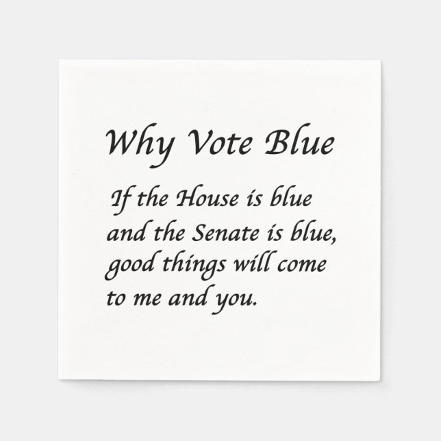 Why Vote Blue in 2026 Napkin (Front)