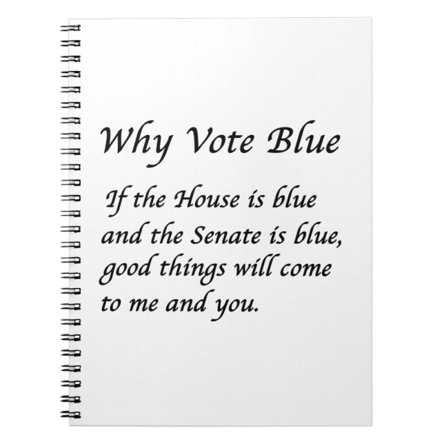 Why Vote Blue in 2026 Notebook (Front)