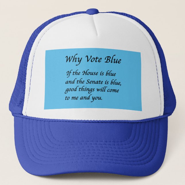 Why Vote Blue in 2026 Trucker Hat (Front)