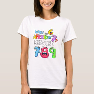 Why Was 6 Afraid of 7 Funny Math T Shirt