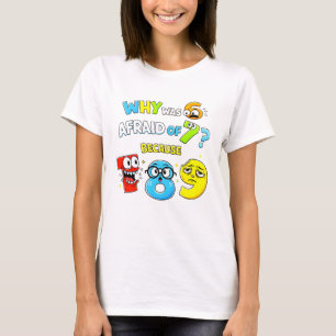 Why Was 6 Afraid of 7 Funny Maths T Shirt