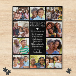 Why We Love Grandma Photo Collage Jigsaw Puzzle
