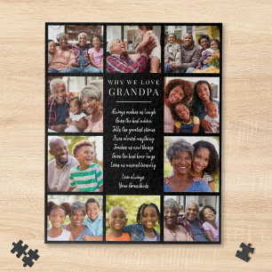 Why We Love Grandpa Photo Collage Jigsaw Puzzle