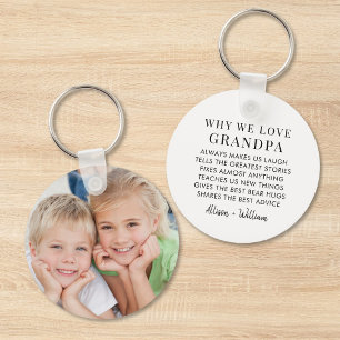 Why We Love Grandpa Photo Key Ring