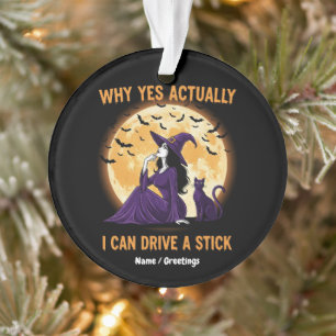 Why Yes, Actually, I Can Drive a Stick Funny Witch Ornament