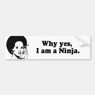 WHY YES, I AM A NINJA. BUMPER STICKER