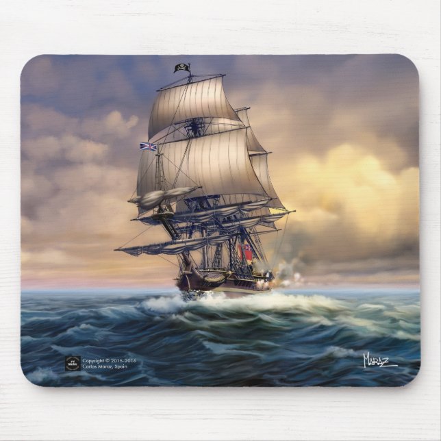Whydah Gally Historic Ship Painting Gift Mousepads (Front)