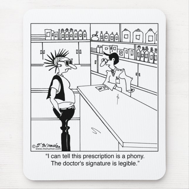 Why's the Doctor's Signature Legible? Mouse Mat (Front)