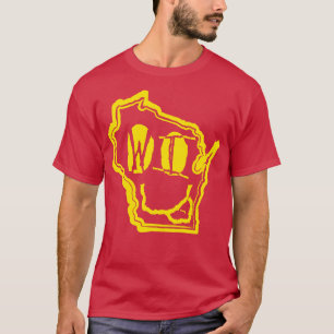 WI Eyes Wisconsin Grunge Smiling Face Black backgr T-Shirt