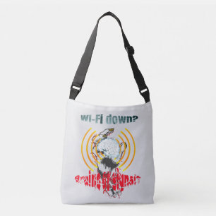 Wi-Fi down? Brains or signal? Wi-Fi down Crossbody Bag