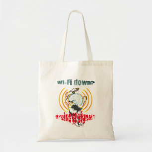 Wi-Fi down? Brains or signal? Wi-Fi down Tote Bag