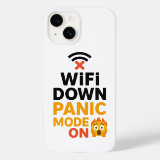 Wi-Fi Down, Panic Mode On Funny Tech Case-Mate iPhone 14 Case
