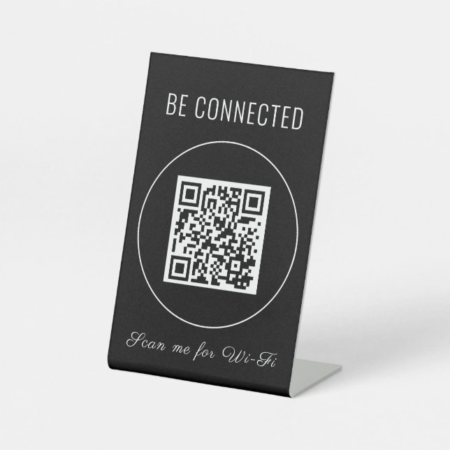 Wi Fi QR Code | Airbnb Wi Fi  Pedestal Sign (Front)