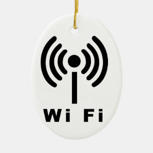 Wi Fi Symbol Ceramic Tree Decoration