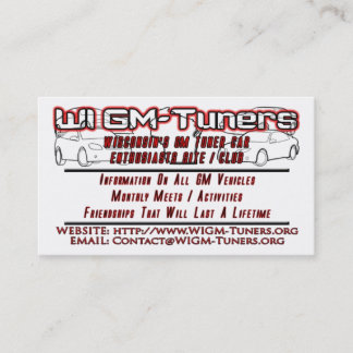 WI GM-Tuners Business Cards