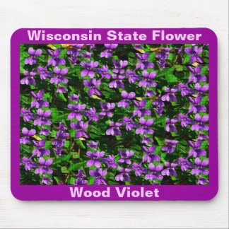 WI State Flower Wood Violet Mosaic Pattern Mouse Mat