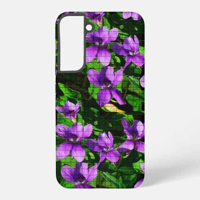 WI State Flower Wood Violet Mosaic Samsung Galaxy S22+ Case (Back)