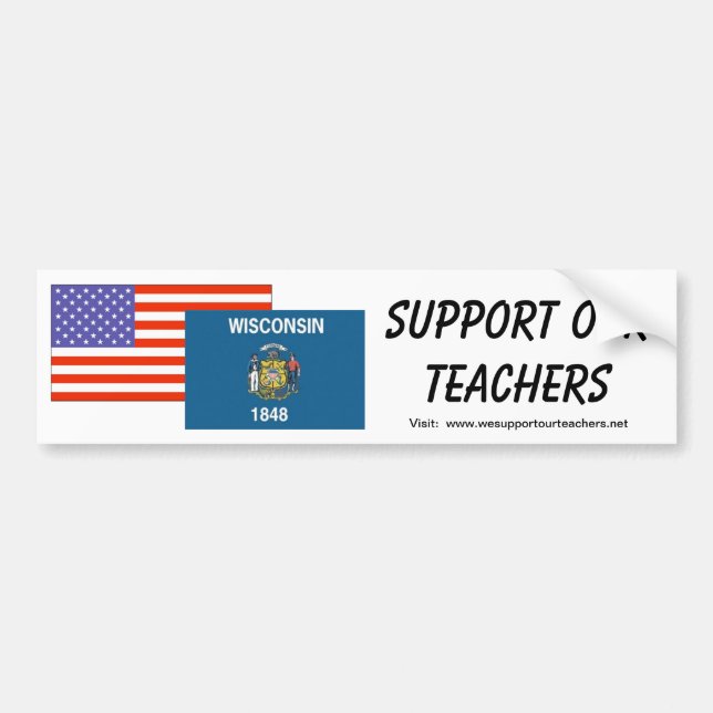 WI--Support Our Teachers Bumper Sticker (Front)