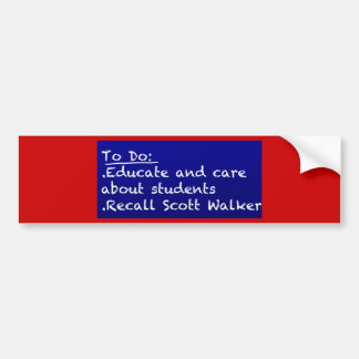 WI Teacher To Do List Bumper Sticker