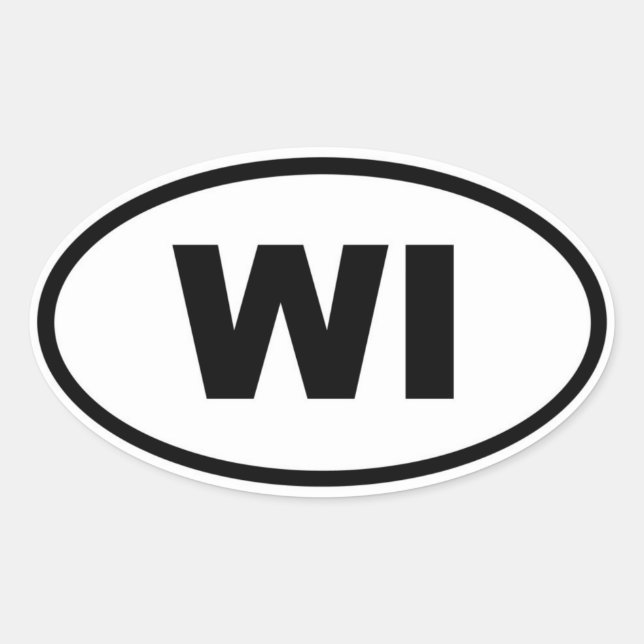 WI Wisconsin Oval Sticker (Front)