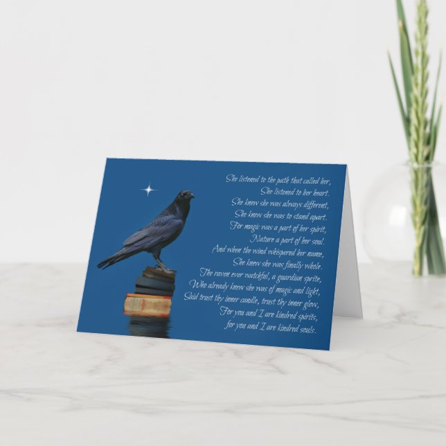 Wicca Inspired Magick Raven or Crow Birthday Card (Front)