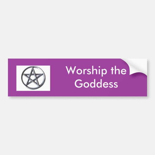 wicca-pentacle3, Worship the Goddess Bumper Sticker (Front)