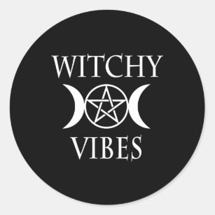 Wicca Pentacle Triple Moon Goddess Witchy S Classic Round Sticker