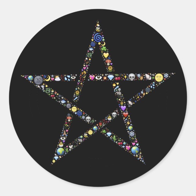 wicca pentagram stickers (Front)