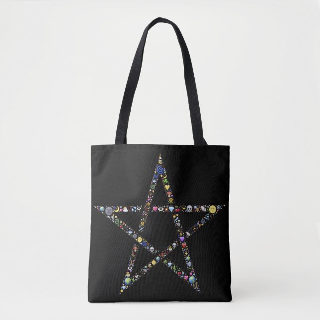 wicca pentagram tote bag (Front)