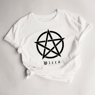 Wicca Pentagram Wiccan Text  T-Shirt