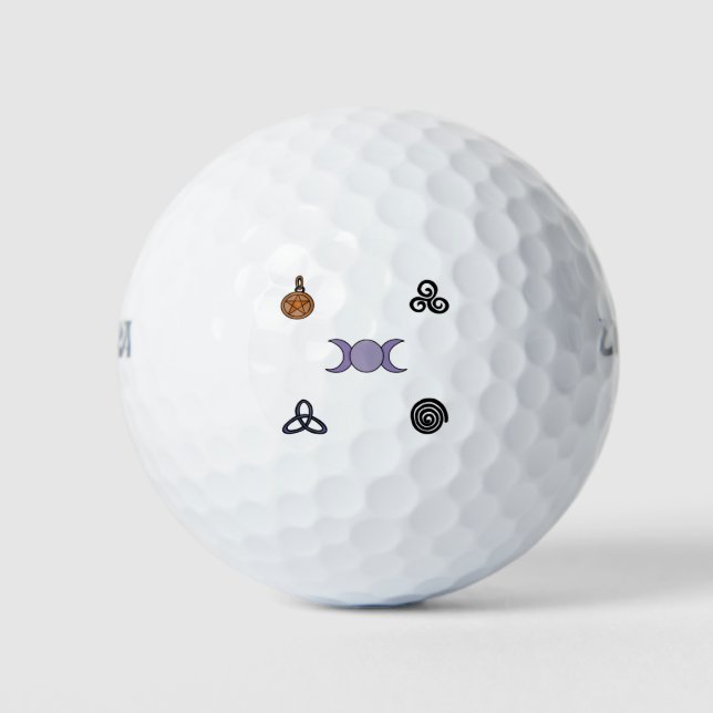 Wiccan and Pagan Symbols Golf Balls (Front)