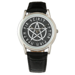 Wiccan Black Runic Pentagram Watch