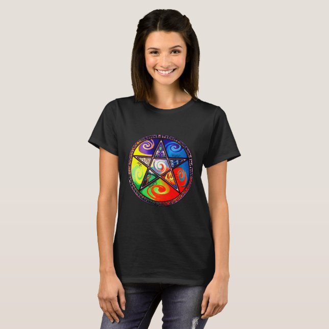Wiccan Five Elements T-Shirt (Front Full)