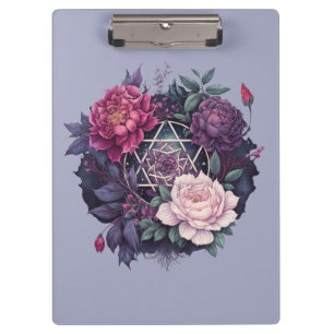Wiccan Lavender Pyrenees Pentacle Pocket Folder Clipboard