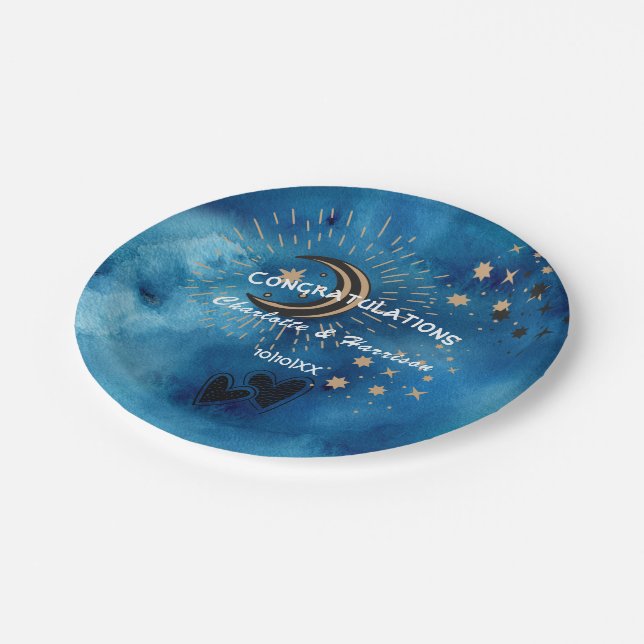 Wiccan Magic Constellation Unusual Wedding Paper Plate (Angled)