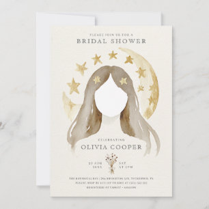 Wiccan Moon Boho Celestial Bridal Shower Invitation