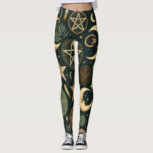 Wiccan Pattern 2 Leggings (Front)